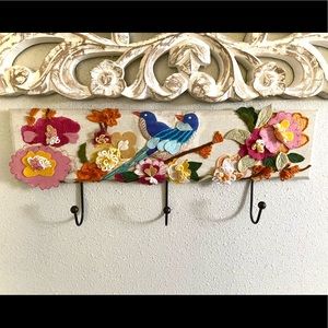 Hand embroidered key ring holder